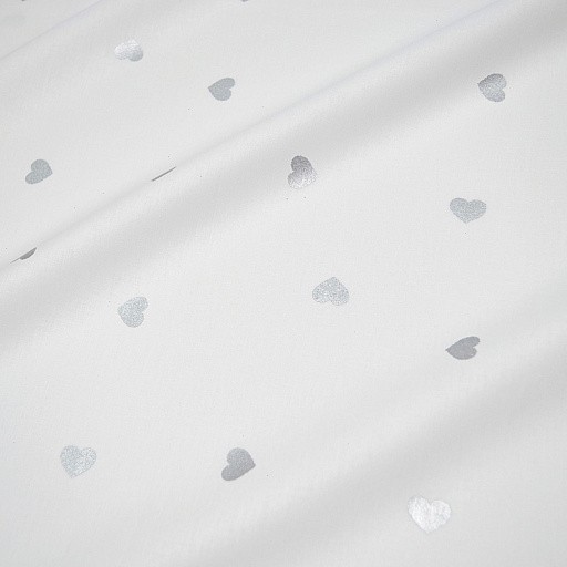 Т40 Серебряные сердечки (1,5 см) на белом