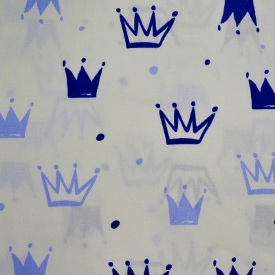 № 2547/Л Синие и голубые короны на белом